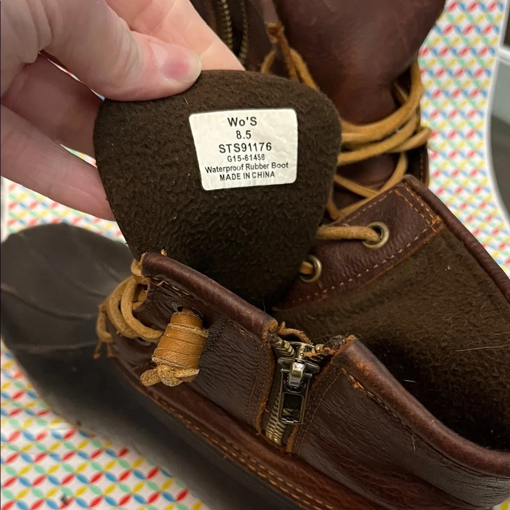 Sperry Brown and Black Duck Boots - Picture 3 of 12